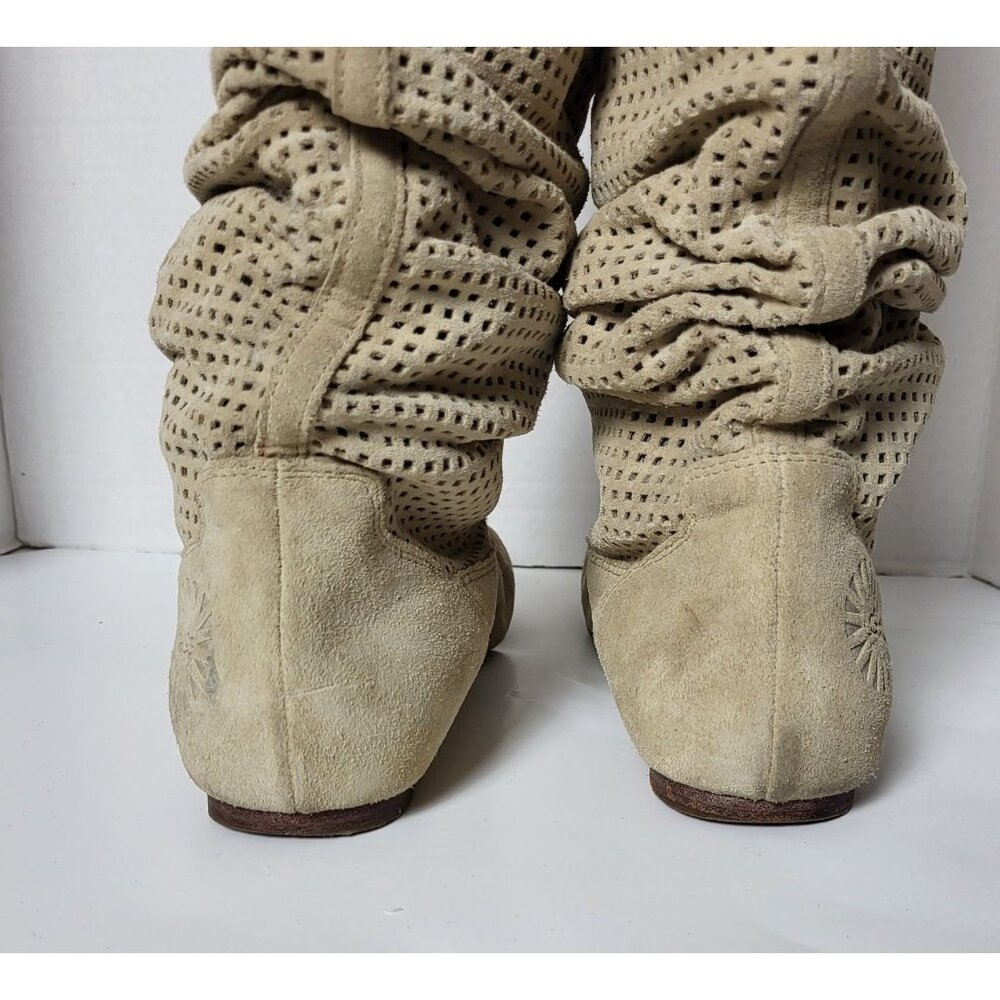 Ugg Slouch Abilene Leather Pull On Knee High Boots Size 9 - Picture 4 of 10